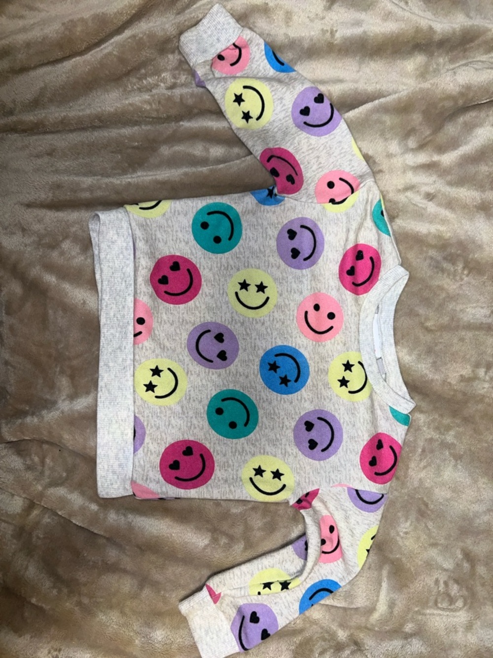 The Children's Place Gray Pullover with Colorful Smiley Faces